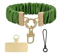 Lanière de téléphone portable en tissu anti-perte, bracelet de poignet haut de gamme for femme, accessoire décoratif.(Green)