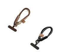 Lanière de téléphone portable style britannique avec perles anti-collision et couleurs contrastées(2PCS-Khaki Black)