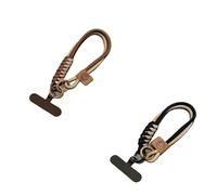 Lanière de téléphone portable style britannique avec perles anti-collision et couleurs contrastées(2PCS-Khaki Black bro)