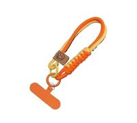 Lanière de téléphone portable style britannique avec perles anti-collision et couleurs contrastées(Orange)