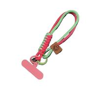 Lanière de téléphone portable style britannique avec perles anti-collision et couleurs contrastées(Pink)