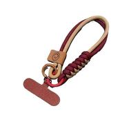 Lanière de téléphone portable style britannique avec perles anti-collision et couleurs contrastées(Red)