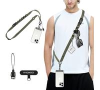 Lanière De Téléphone Universelle, Cordon Pour Portable En Nylon, Tour De Cou De Smartphone Mains Libres, Dragonne De Téléphone Amovible Avec Patchs Pour Iphone, Vert Armée[CAR784953]