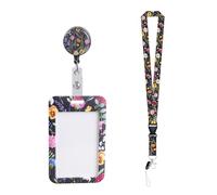 Lanière en forme de fleur, porte-cartes, porte-cartes, étui pour cartes, peinture à l'huile, cordon tour de cou, porte-badge rétractable pour infirmière, peinture à l'huile, ensemble de cordons pour