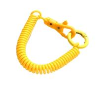 Lanière enroulée 20 pièces porte-clés ressorts hélicoïdaux rétractables étiquettes porte-clés porte-chaîne for clés portefeuille téléphone portable(Yellow)
