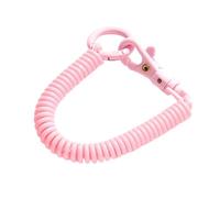 Lanière enroulée 20 pièces porte-clés ressorts hélicoïdaux rétractables étiquettes porte-clés porte-chaîne for clés portefeuille téléphone portable(Pink)