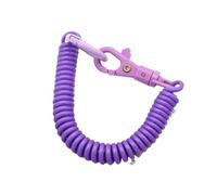 Lanière enroulée 20 pièces porte-clés ressorts hélicoïdaux rétractables étiquettes porte-clés porte-chaîne for clés portefeuille téléphone portable(Purple)