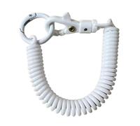 Lanière enroulée 24 pièces, porte-clés à ressorts hélicoïdaux, spirales extensibles rétractables avec fermoir en métal, lanière for clés, portefeuille, téléphone portable(White)