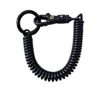 Lanière enroulée 24 pièces, porte-clés à ressorts hélicoïdaux, spirales extensibles rétractables avec fermoir en métal, lanière for clés, portefeuille, téléphone portable(Black)