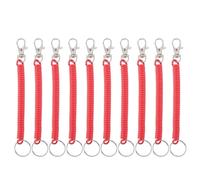 Lanière enroulée, 50 pièces, porte-clés à ressorts hélicoïdaux rétractables, porte-clés Anti-perte for clés, portefeuille, téléphone portable(Red)