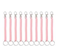 Lanière enroulée, 50 pièces, porte-clés à ressorts hélicoïdaux rétractables, porte-clés Anti-perte for clés, portefeuille, téléphone portable(Pink)
