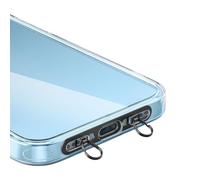 Lanière fine en métal pour téléphone portable - Attache de téléphone portable - Double boucle - Trou de fixation - Cordon J7n2