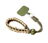 Lanière for téléphone portable, ajustable, tressée, anti-perte, décorative, avec pendentif et cordon torsadé, mignonne et résistante.(Green)