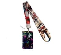 Lanière Porte-Carte Clown Joker Comics - Design Inspiré du Célèbre Vilain DC | Léger, Résistant et Compact | Accessoire Original pour Fans de Comics | Idée Cadeau Geek