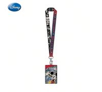 Lanière Porte-Carte Disney Mickey Mouse Officielle - Rouge à Pois Blancs en Jean, Thème Toon, Accessoire Cadeau Personnage ID