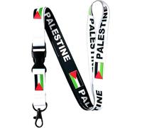 Lanière porte carte drapeau Palestine pastèque Magnifique -Porte badge solidaire culturel et soutien Couleurs Traditionnelles avec Points Décoratifs - Accessoire Bureau Cadeau Homme Femme mixte