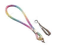 Lanière porte-clés/bracelet de téléphone avec strass brillants, antivol, ornée de cristaux de diamant.(Colourful)