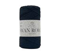 lanière pour sacs swan rowen effet élégant de 200g - 50% coton recyclé-50% polyester pour crochet 3-4 (noir - 02)