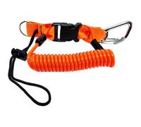 Lanière rétractable pour caméra de plongée, Sangle de Poignet, Ressort Puissant, Mousqueton sécurisé en Acier Inoxydable, pour GoPro, caméra Sport et Lampe Torche, Longueur Extensible 51,2 in, Orange