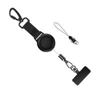 Lanière rétractable pour téléphone - Sangle de sécurité antivol - Cordon de téléphone avec verrouillable - Crochet en métal rotatif à 360° - Pour voyage, escalade, randonnée, ski