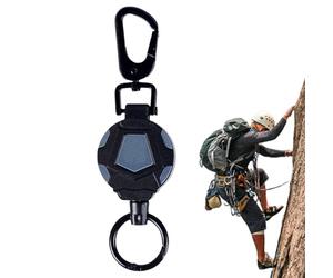 Lanière rétractable | rétractable robuste en métal robuste, porte-clés détachable à libération rapide | pour hôpital, bureau, permis de travail, petits outils, activités de plein air, pêche
