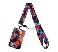 Lanière Spider-Man avec Porte-Badge Rigide - Tour de Cou Marvel Officiel | Porte-Cartes d’École, Transport, ID, Clés ou Badge Professionnel | Accessoire Super-Héros Enfant & Adulte