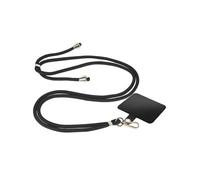 Akashi Lanière tour de cou pour téléphone – Réglable 85 cm – Languette d'attache – Noir