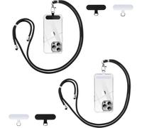 Lanière Tour De Cou Universelle Pour Smartphone 150 Cm ¿ Cordon Nylon Réglable Et Amovible, Clip Ultra-Fin Compatible Ports De Charge, Iphone/Samsung/Xiaomi