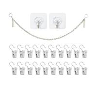 Lanière Tressée 1 Pièce Avec 20 Clips Et 2 Crochets Transparents, Lanière Pour Jouets, Lanière De Rangement, Accessoires Pour La Maison