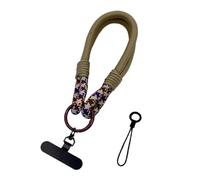 Lanière universelle 2 en 1 for téléphone portable à monter soi-même, dragonne courte, attache métallique rotative à 360°, bracelet multifonctionnel(Silver/Gray)