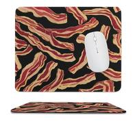 Lanières De Bacon Mouse Pad Bords Cousus Tapis Souris Base en Caoutchouc Tapis De Souris pour Gamer Pc Études 25X30Cm
