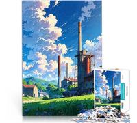 L'anime Usine sous Un Ciel Bleu Puzzles de 1000 pièces pour Adultes Jouets de Jeu est idéal comme Cadeau pour Toute la Famille 38x26cm