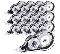 Lanjue 12 Pièces Mini Rubans Correcteurs, 12m x 5 mm Souris Correcteur Blanc avec Capuchon Protecteur, Roller de Correction Fourniture Scolaire pour École Bureau (Noir)