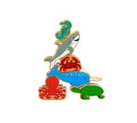 Lanka Fair Trade - lot de 6 figurines en bois monde marin