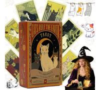 lankai Cats Rule The Earth Tarot, Tarot Divinatoire, Cartes De Tarot avec Livre pour Débutants, 78 Cartes De Tarot Anglaises, Jeux De Société, Cadeaux Mystérieux pour Les Amis (10,5 x 6 x 2,5 Cm)