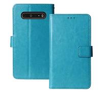 Lankashi Bleu Flip Premium Retro Business Support à Rabat Cuir Housse TPU Silicone Coque pour LG V60 ThinQ 5G 6.8" Étui Cas Couverture Protecteur Case Portefeuille Cover