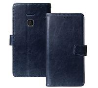 Lankashi Bleu Fonce Flip Premium Retro Business Support à Rabat Cuir Housse TPU Silicone Coque pour Nokia 225 4G 2.4" Étui Cas Couverture Protecteur Case Portefeuille Cover
