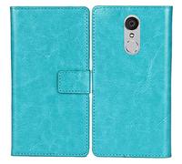 Lankashi Flip Book-Style PU Cuir Housse Coque Etui Cas Couverture Protecteur Case Cover Portefeuille pour Doro Liberto 822 4.5" (Bleu)