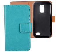 Lankashi Flip Book-Style PU Cuir Housse Coque Etui Cas Couverture TPU Silicone Protecteur Case Cover Portefeuille pour Doro Liberto 8031 4.5" (Bleu)