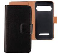 Lankashi Flip Book-Style PU Cuir Housse Coque Etui Cas Couverture TPU Silicone Protecteur Case Cover Portefeuille pour Doro 8035 (Noir)