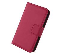 Lankashi Flip Folio Veritable Cuir Housse Coque Etui Cas pour Doro 8040/8042 5" Premium Cover TPU Silicone Case Couverture Protecteur Portefeuille Genuine Leather Book Wallet (Rose)