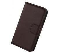 Lankashi Flip Folio Veritable Cuir Housse Coque Etui Cas pour Doro 8040/8042 5" Premium Cover TPU Silicone Case Couverture Protecteur Portefeuille Genuine Leather Book Wallet (Marron foncé)