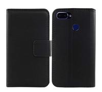 Lankashi Flip Folio Veritable Cuir Housse Coque Etui Cas pour Energizer Powermax P600S 5.99" Premium Cover Case Couverture Protecteur Portefeuille Genuine Leather Book Wallet (Noir)