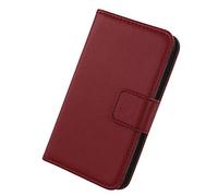 Lankashi Flip Folio Veritable Cuir Housse Coque Etui Cas pour Oukitel K8 6" Premium Cover Case Couverture Protecteur Portefeuille Genuine Leather Book Wallet (Rouge foncé)