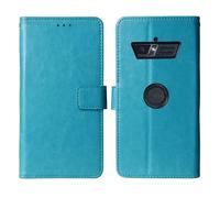 Lankashi Flip Premium Retro Business Cuir Housse Coque Étui pour Crosscall Core S4 2.4" Cas Magnétique Téléphone Couverture Protecteur Portefeuille Cover Case Support Book Stand (Bleu)