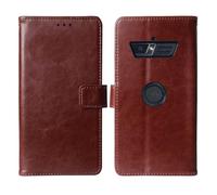 Lankashi Flip Premium Retro Business Cuir Housse Coque Étui pour Crosscall Core S4 2.4" Cas Magnétique Téléphone Couverture Protecteur Portefeuille Cover Case Support Book Stand (Brun)