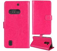 Lankashi Flip Premium Retro Business Cuir Housse Coque Étui pour Doro 5860/5861 2.8" Cas Magnétique Téléphone Couverture Protecteur Portefeuille Cover Case Support Book Stand (Rose)