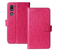Lankashi Flip Premium Retro Business Cuir Housse Coque Étui pour Doro 8050 5.7" TPU Silicone Cas Magnétique Téléphone Couverture Protecteur Portefeuille Cover Case Support Book Stand (Rose)