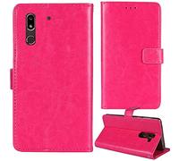Lankashi Flip Premium Retro Business Cuir Housse Coque Étui pour Doro 8080/8062 5.7" Cas Magnétique Téléphone Couverture Protecteur Portefeuille Cover Case Support Book Stand (Rose)