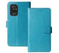 Lankashi Flip Premium Retro Business Cuir Housse Coque Étui pour Doro 8100/8100Plus / 8110 / 8110Plus / 8210 / 8220 / 8200 / 8200Plus TPU Silicone Cas Téléphone Couverture Protecteur (Bleu)